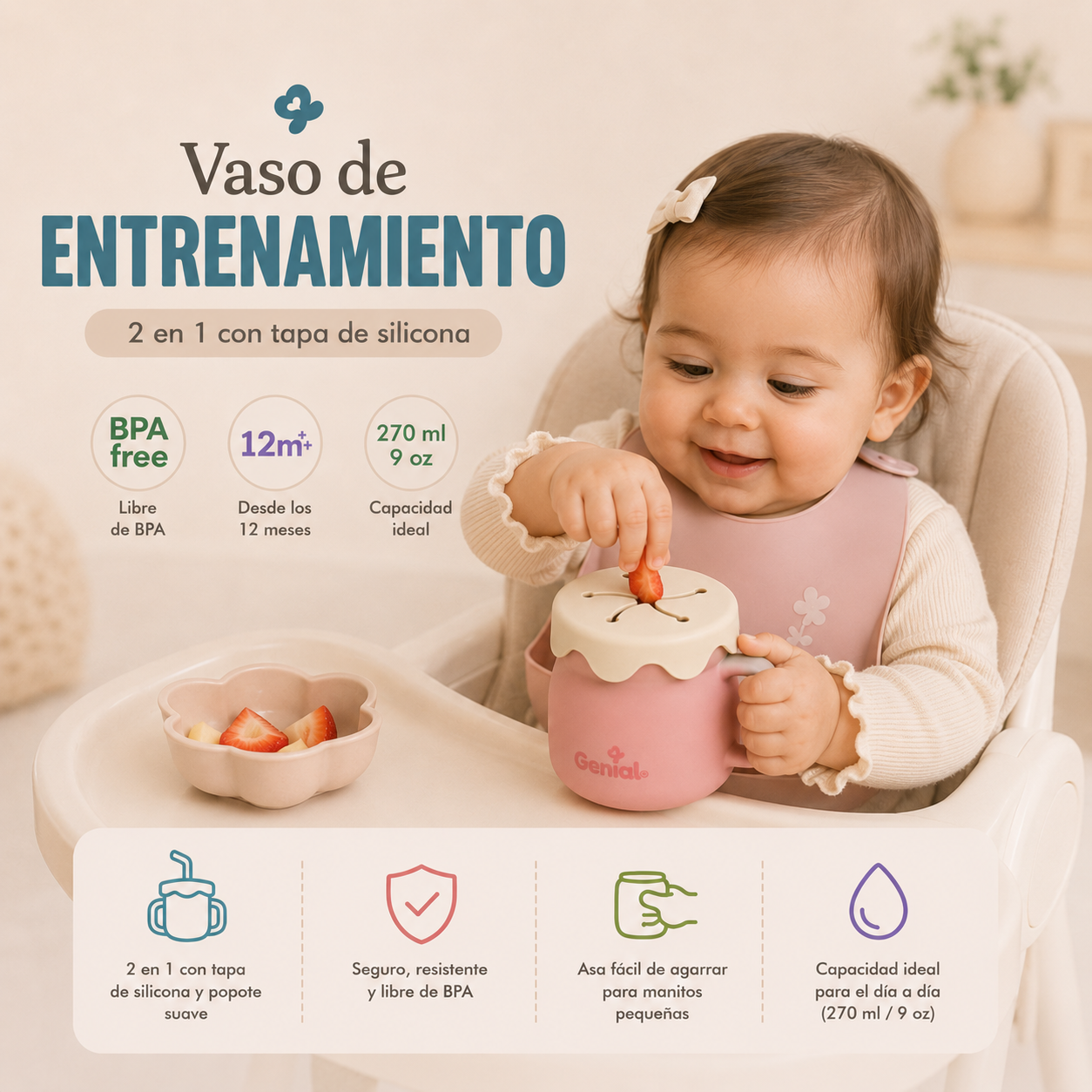 Vaso de entrenamiento 2 en 1 Genial