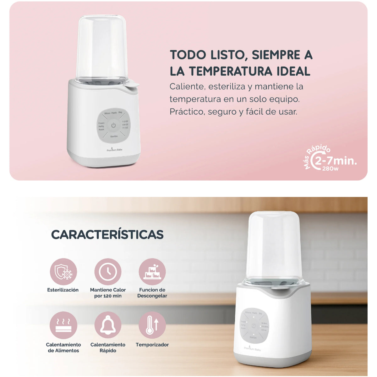 Calentador y Esterilizador Digital 3 en 1