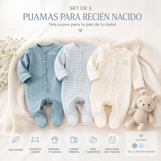 Set de 3 pijamas Recién Nacido