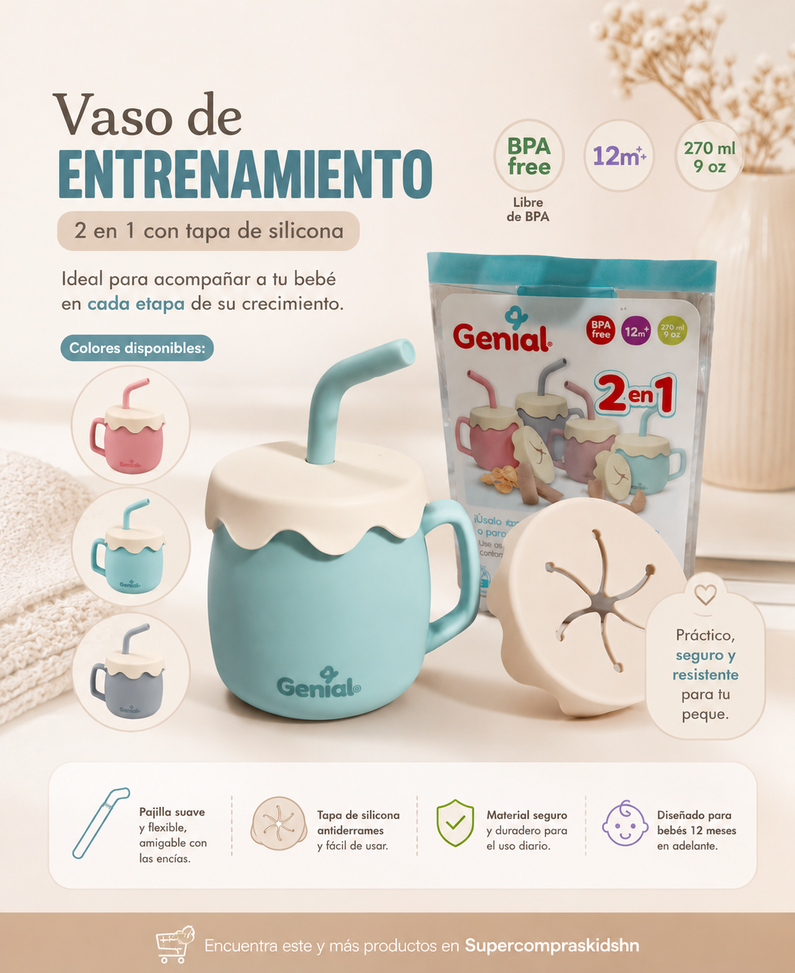 Vaso de entrenamiento 2 en 1 Genial
