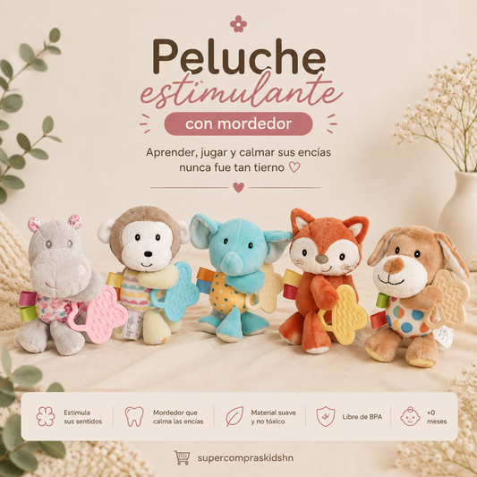 Peluche estimulante con mordedor