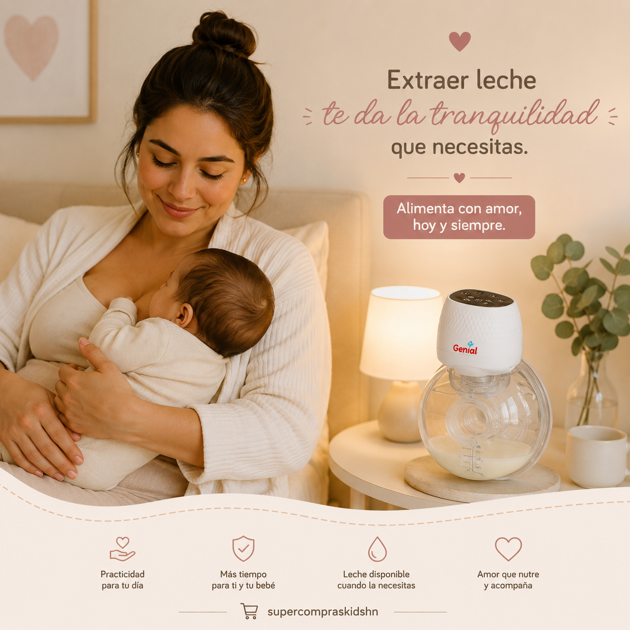 Extractor de leche manos libres Genial Dove