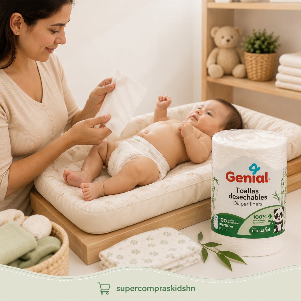 Toallas desechables de bambú para pañales Ecológicos