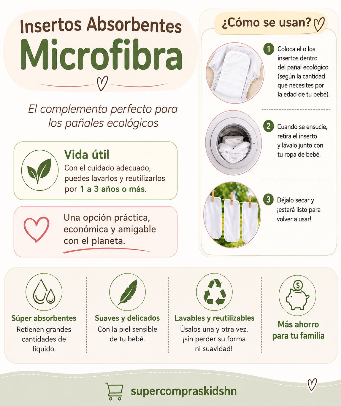 Insertos absorbentes de microfibra