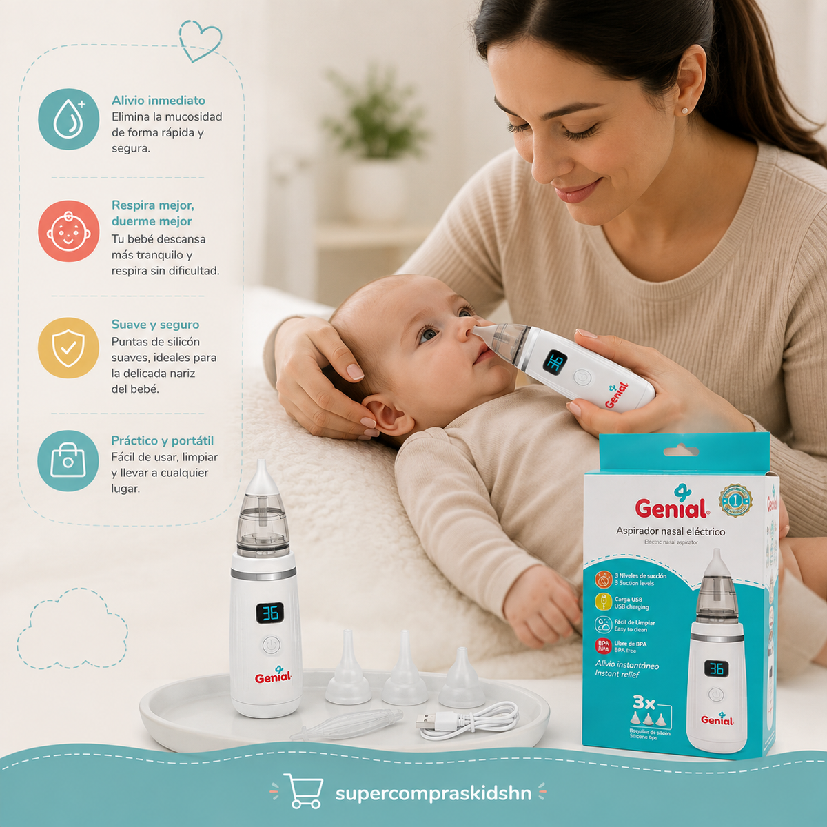 Aspirador Nasal Eléctrico Genial