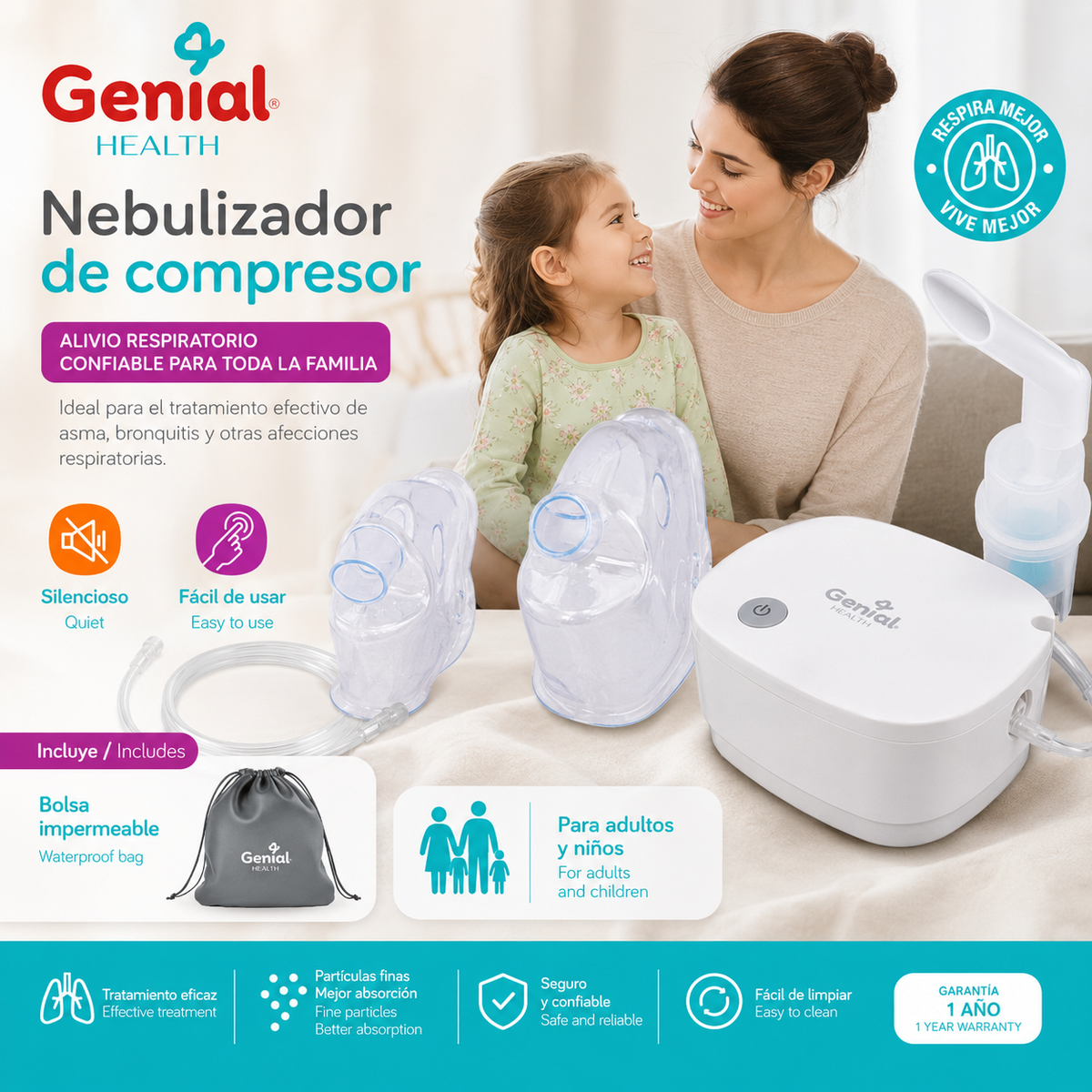 Nebulizador de Compresor Genial Health