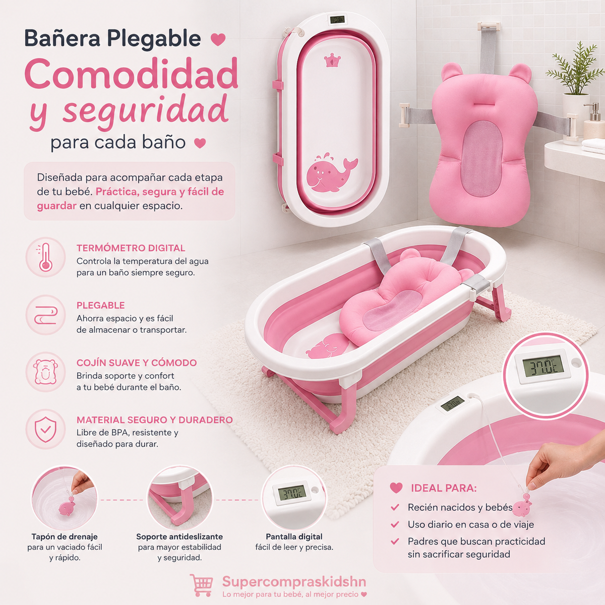 Bañera Plegable para Bebé