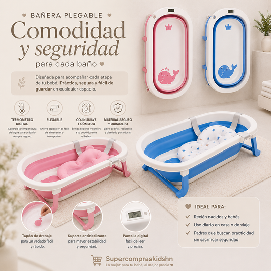 Bañera Plegable para Bebé