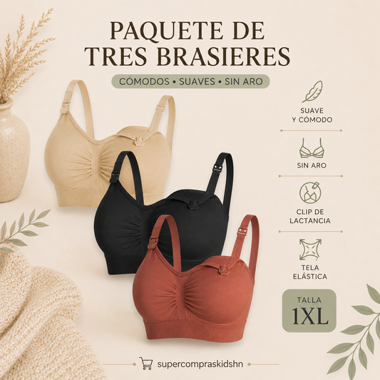 Paquete de 3 Brasieres de Lactancia