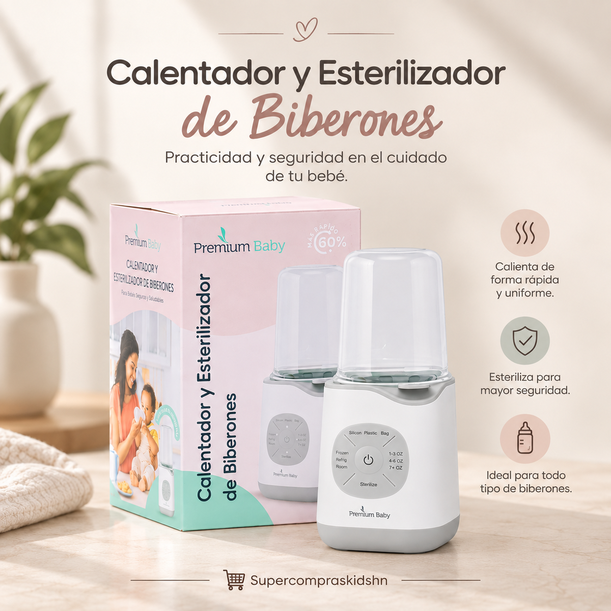Calentador y Esterilizador Digital 3 en 1