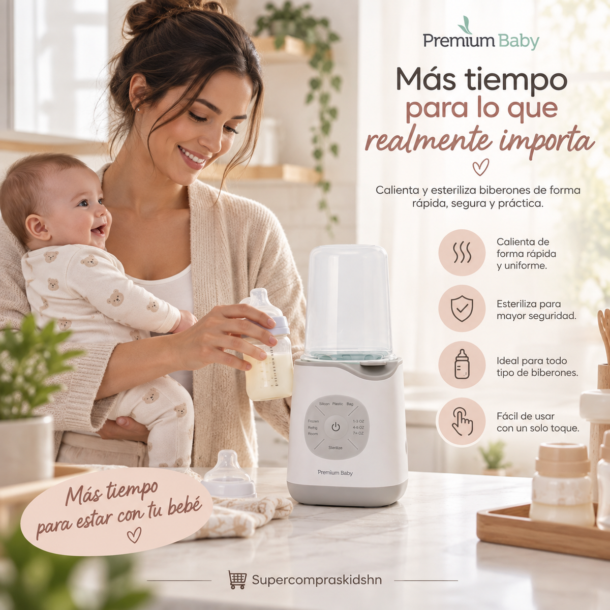 Calentador y Esterilizador Digital 3 en 1