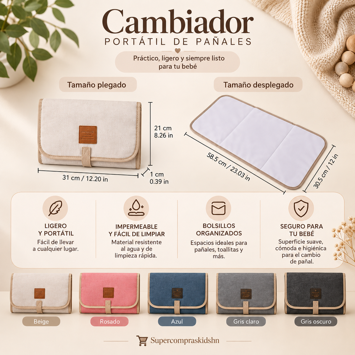 Cambiador Portátil de Pañales