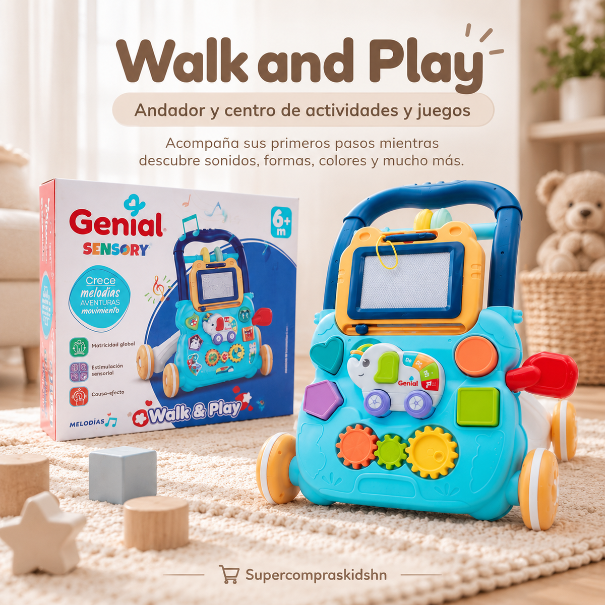 Walk & Play Genial Sensory – Andador y centro de actividade