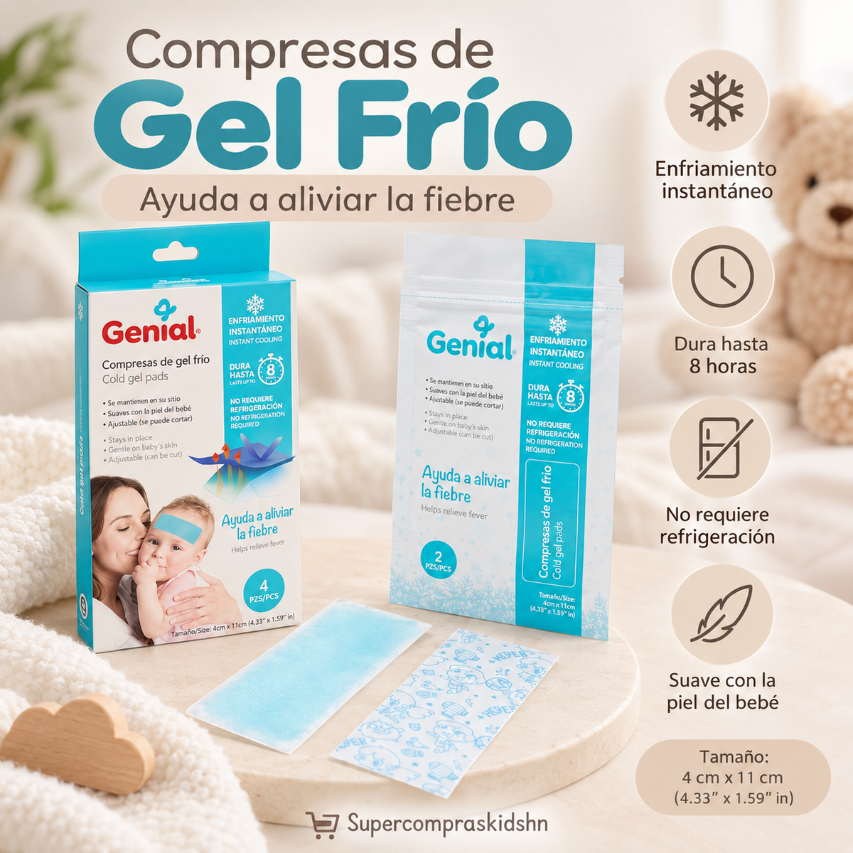 Compresas de Gel Frío Genial – 4 unidades