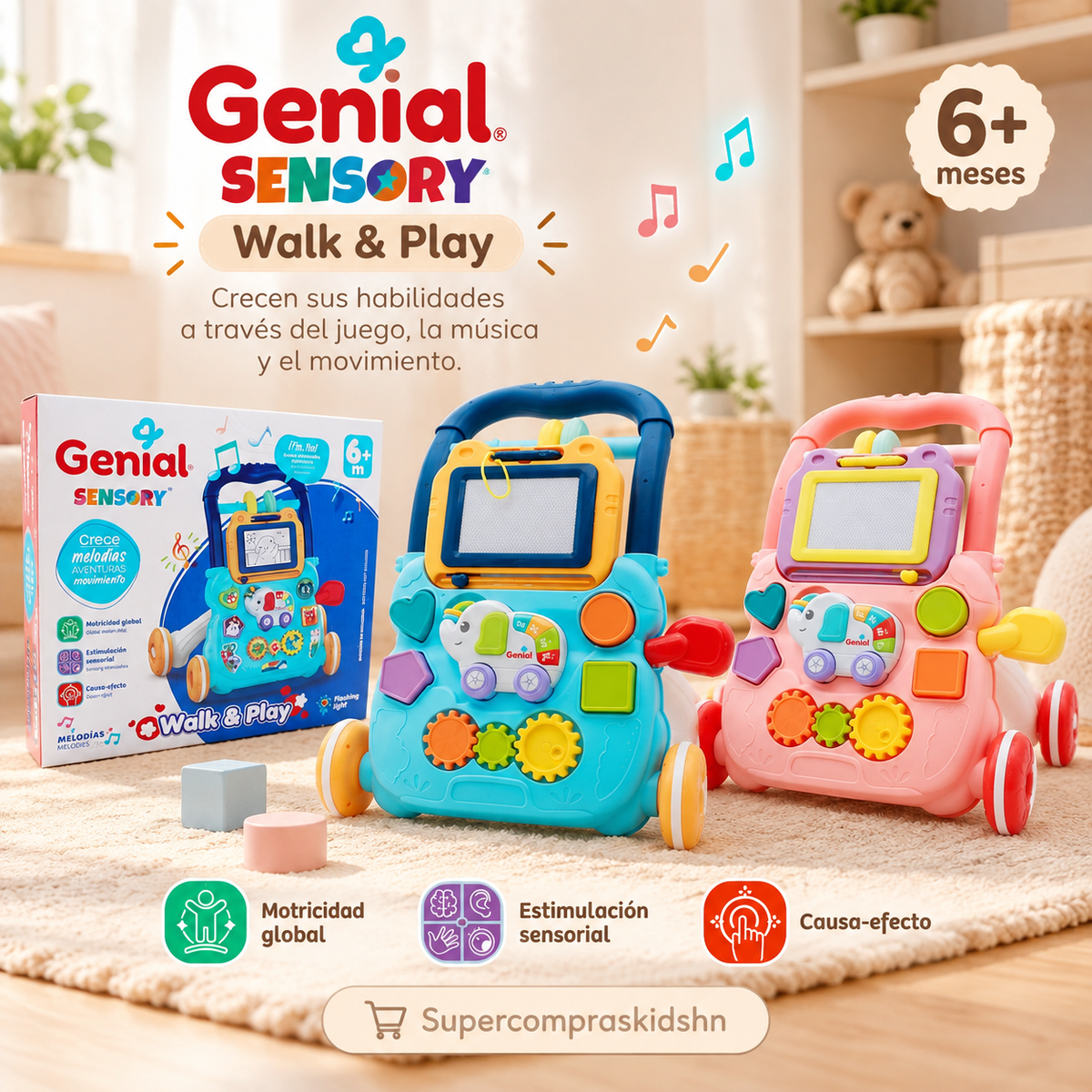 Walk & Play Genial Sensory – Andador y centro de actividade